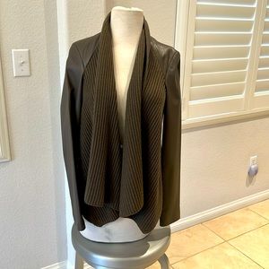 Per Se 100% leather and wool combo jacket